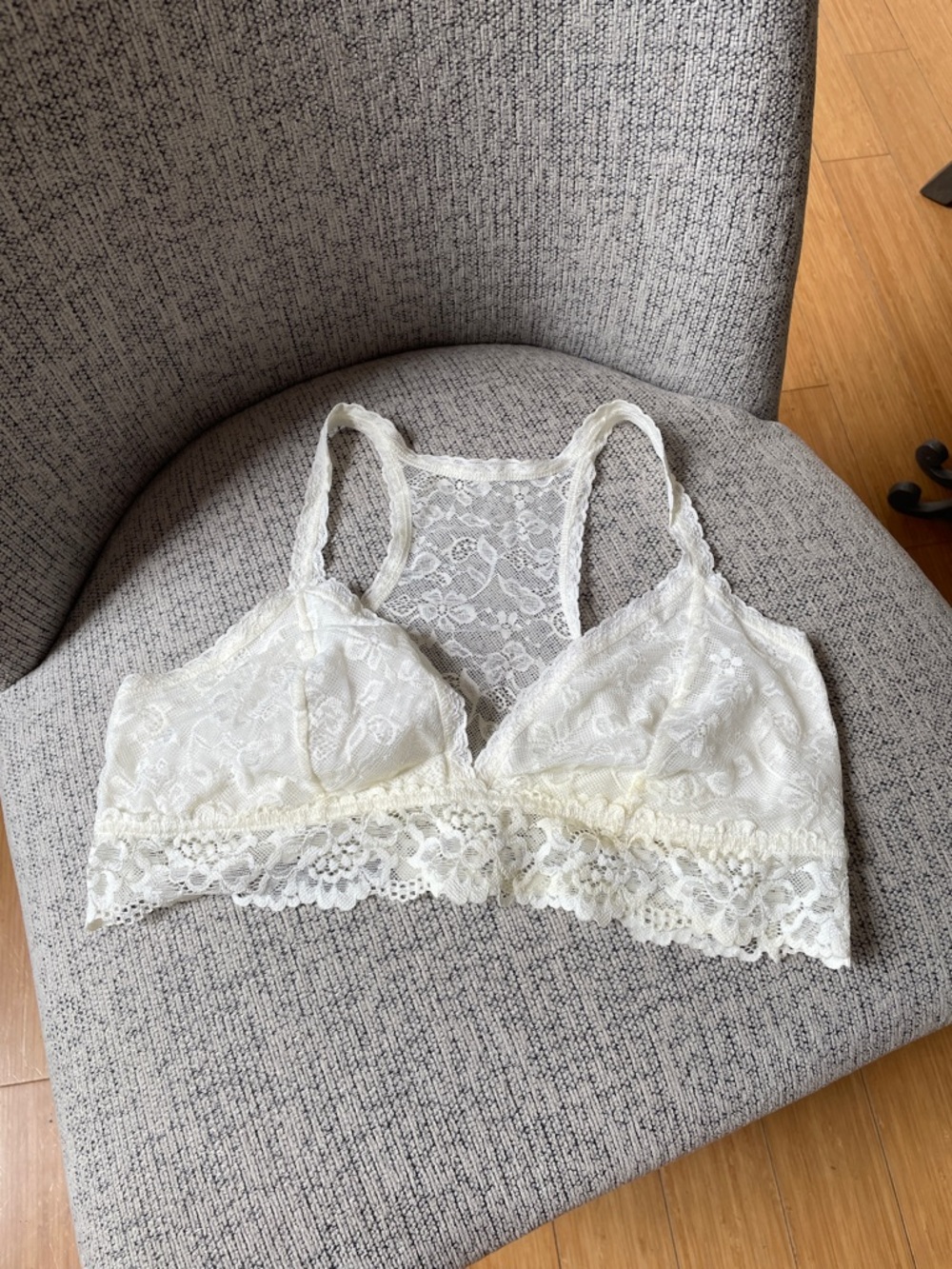 Delicate Lace Racerback Bralette - Ivory